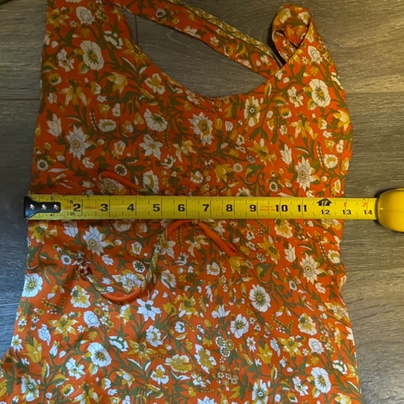 Orange Floral Bohemian Maxi Summer Dress - Picture 13 of 15